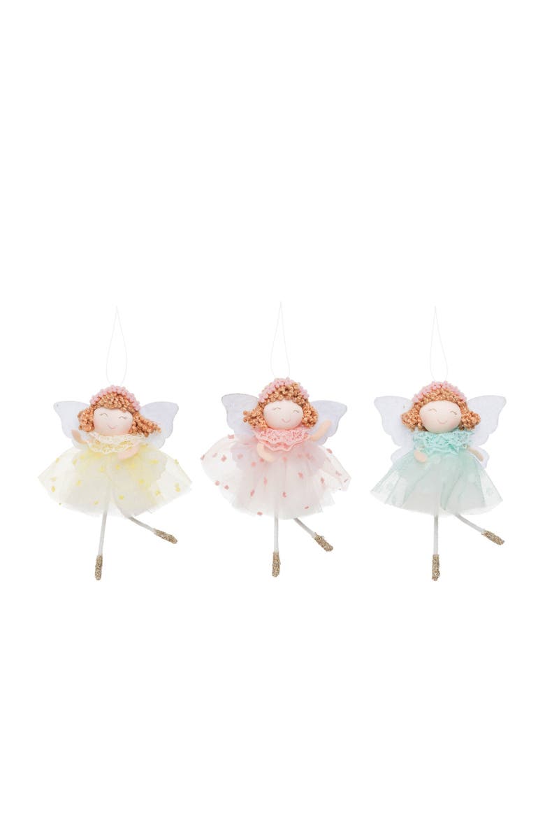 Angels Handmade Hanging Christmas Tree Ornaments  Assortment of 3, Main, color, White