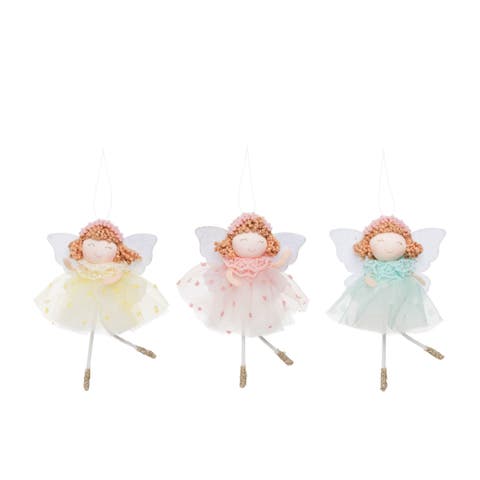 Angels Handmade Hanging Christmas Tree Ornaments  Assortment of 3