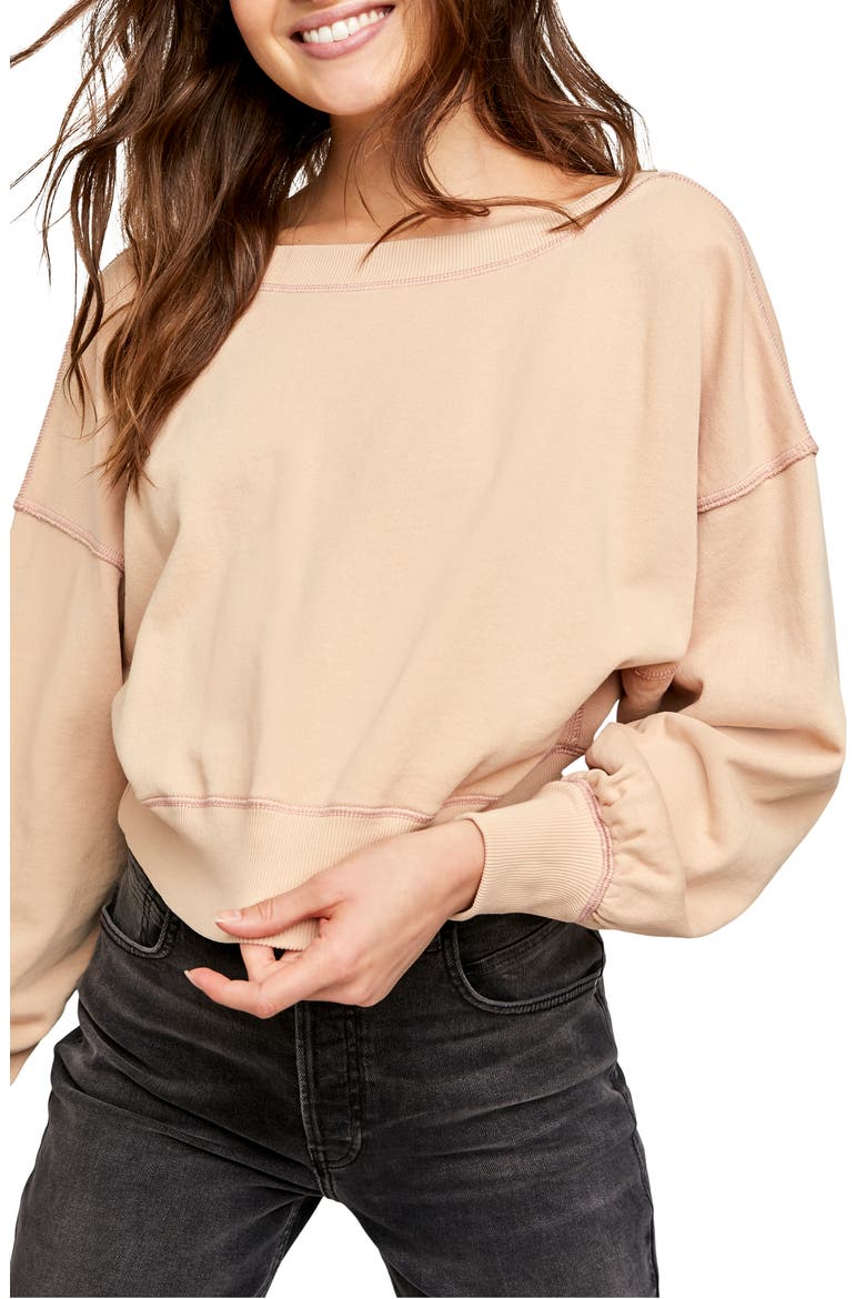 Take Me Back Front/Back Pullover, Main, color, PEARL ISLAND