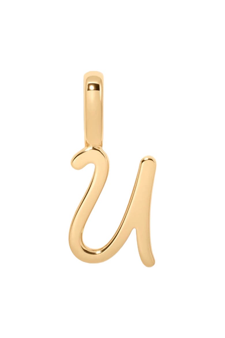 Script Initial Charm Gold Vermeil, Main, color, Gold Vermeil Initial U