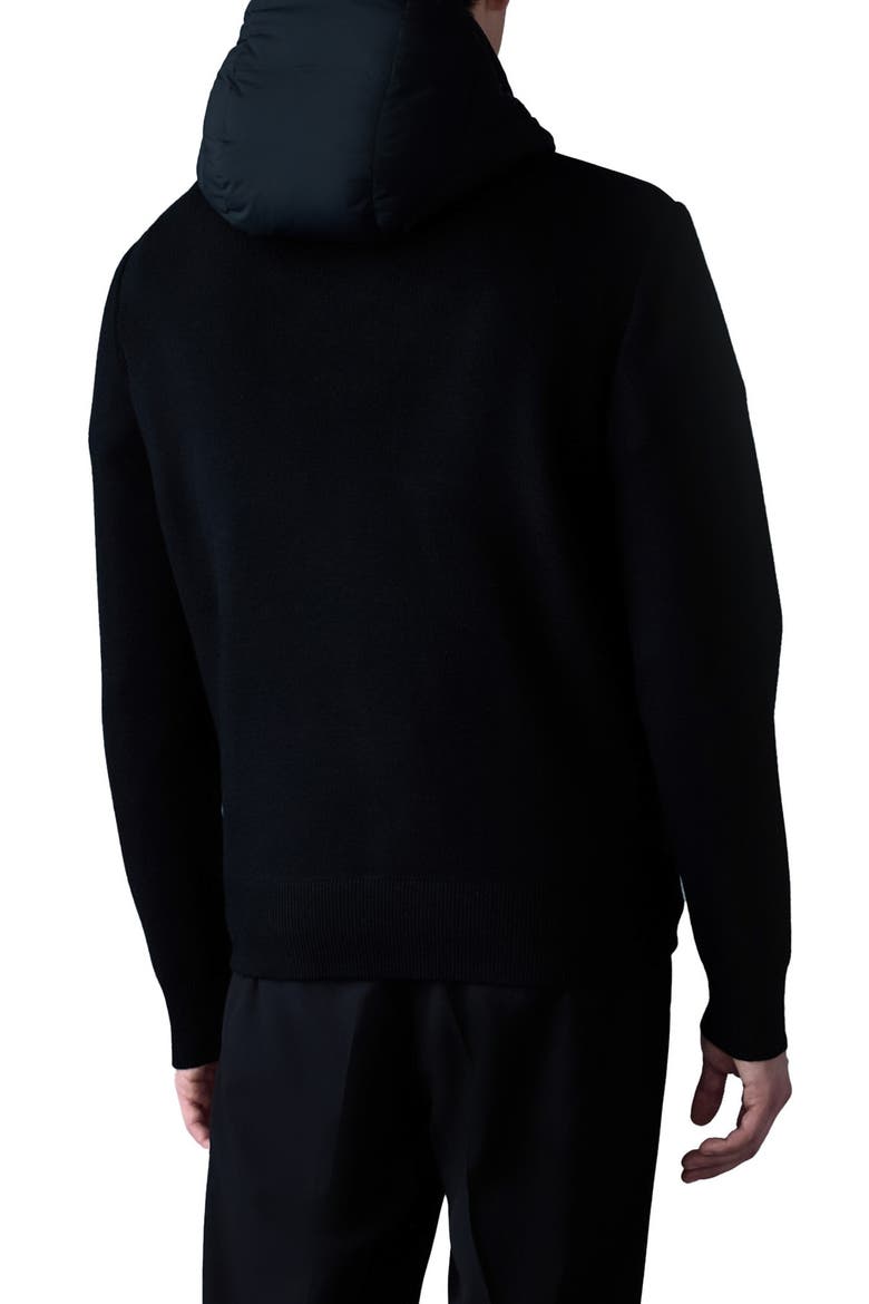 Andrew Quilted Down Stretch Mixed Media Jacket, Alternate, color, BLACK