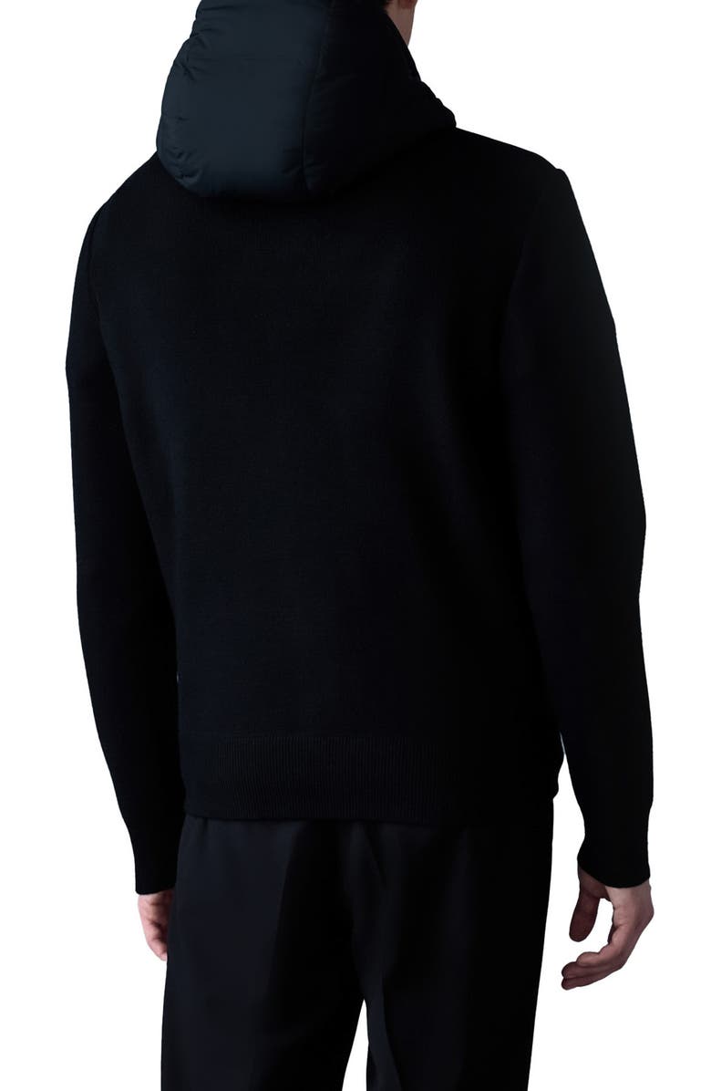 Mackage Andrew Quilted Down Stretch Mixed Media Jacket, Alternate, color, Black