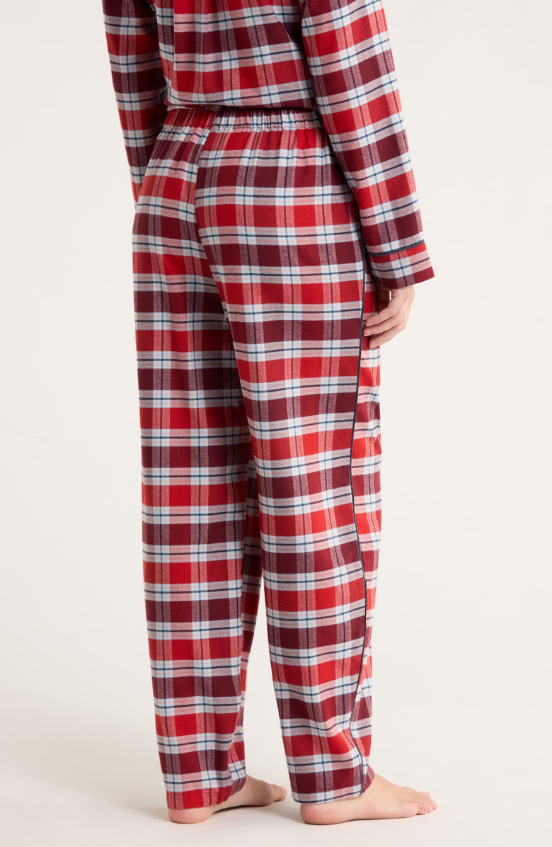 Lunya Brushed Flannel Pajama Pants, Alternate, color, Rustle Plaid