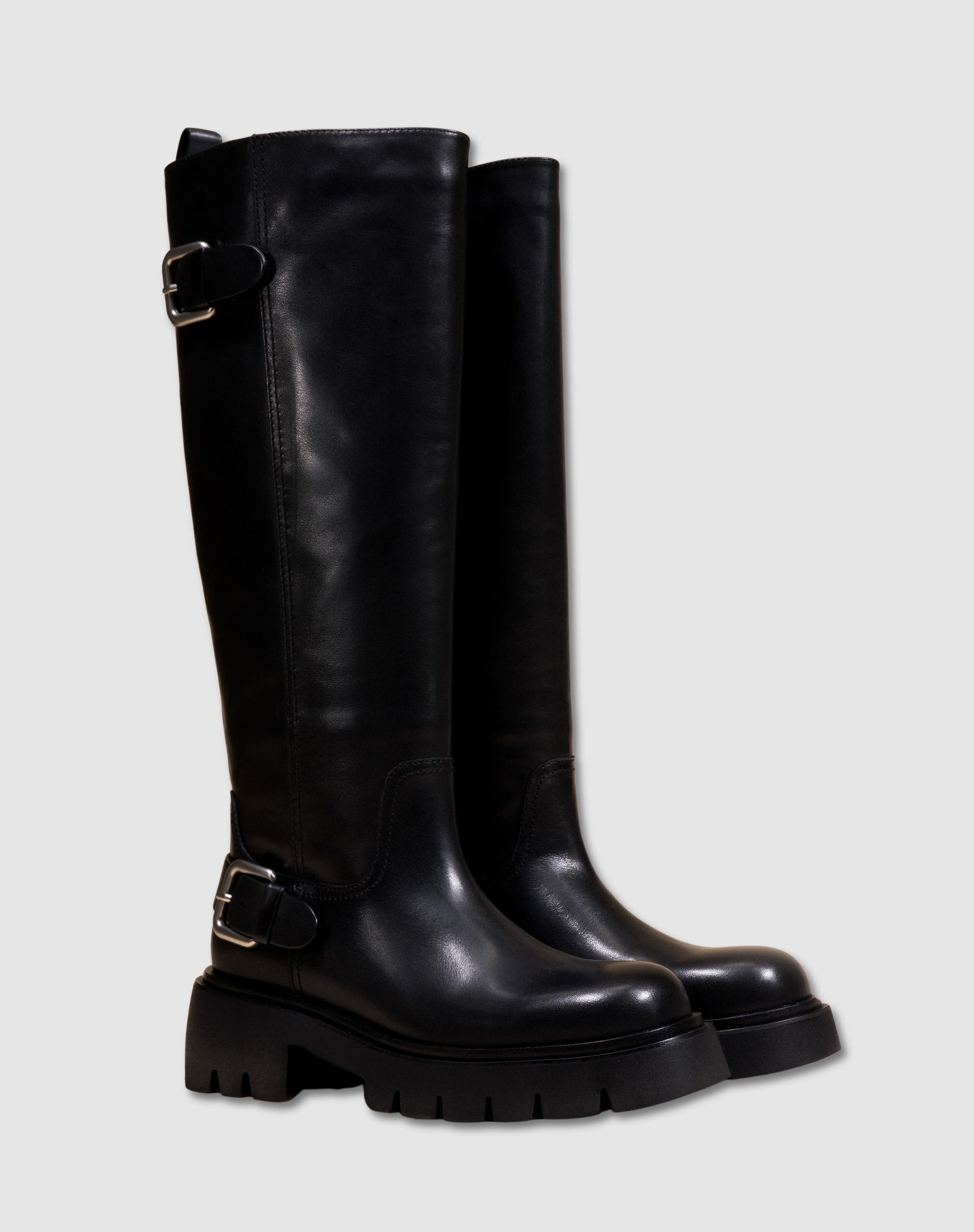 MI/MAI Herpen Chunky Treaded Sole Long Boot, Alternate, color, Black