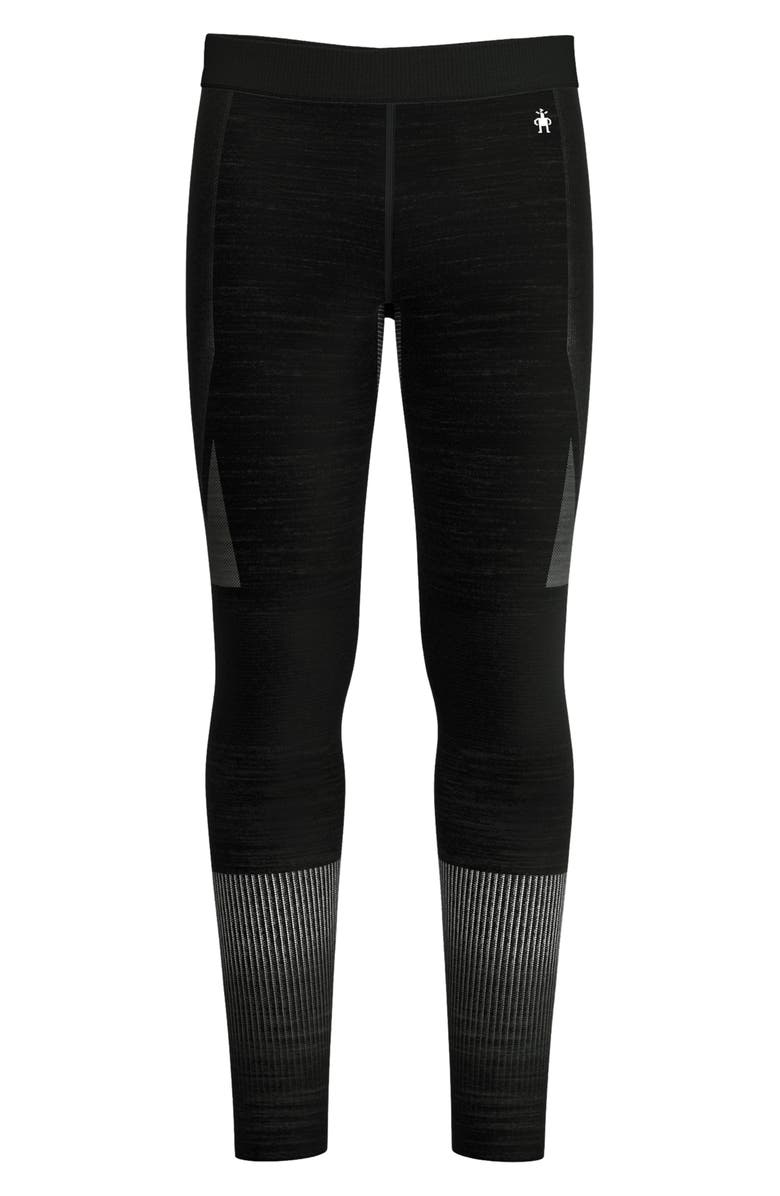 Smartwool Intraknit Thermal Merino Wool Blend Base Layer Leggings, Alternate, color, Black-White