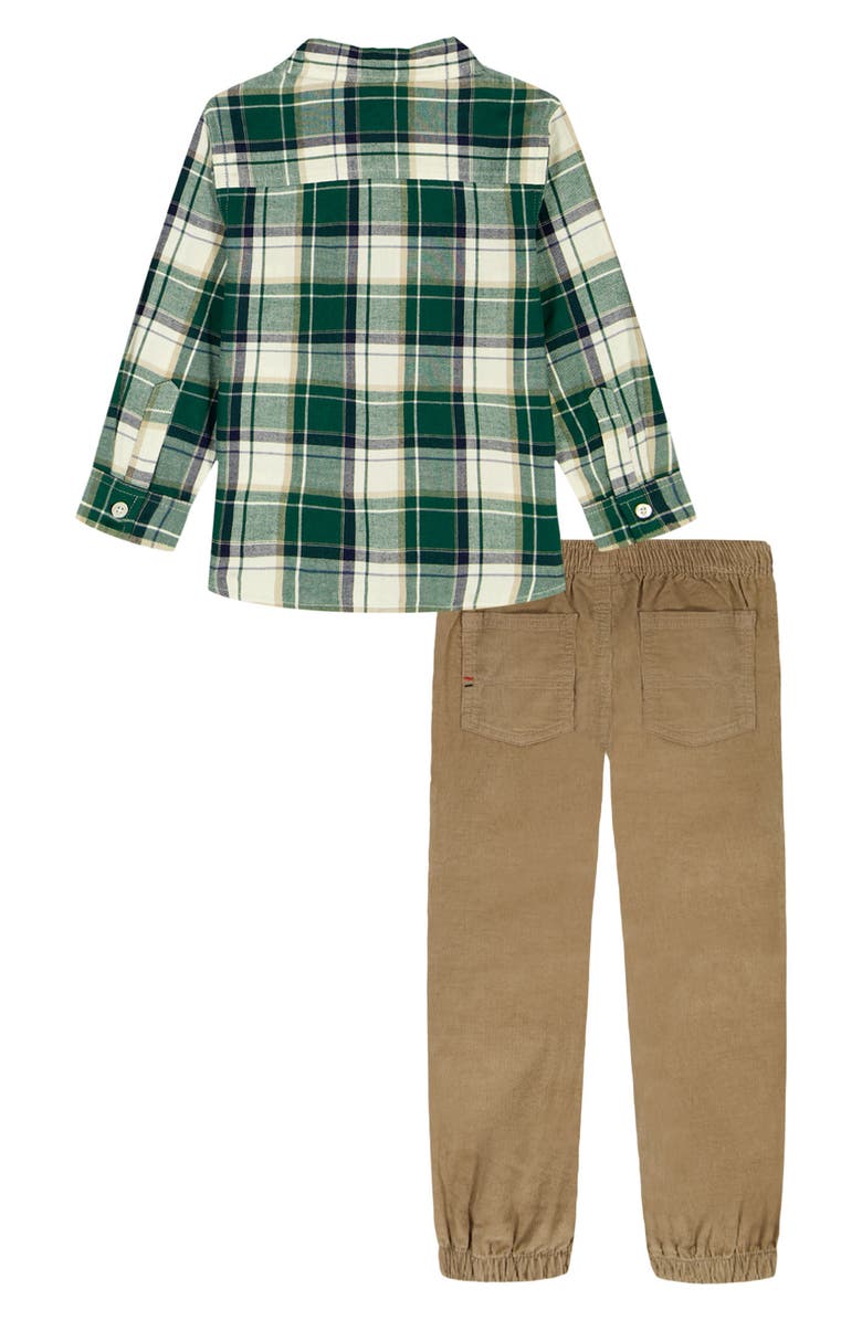 Tommy Hilfiger Flannel Button-Up Shirt & Pants Set, Alternate, color, Green