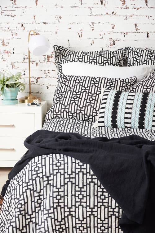 Carol & Frank Naya Geometric Cotton Standard Pillow Sham In Black