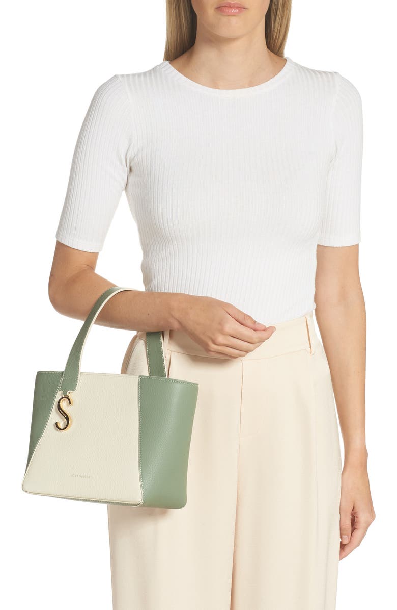Strathberry Mini S Cabas Colorblock Leather Tote, Alternate, color,
