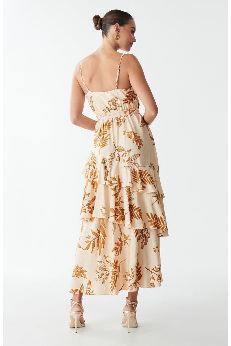 Brianna Midi Dress, Alternate, color, Golden Palms