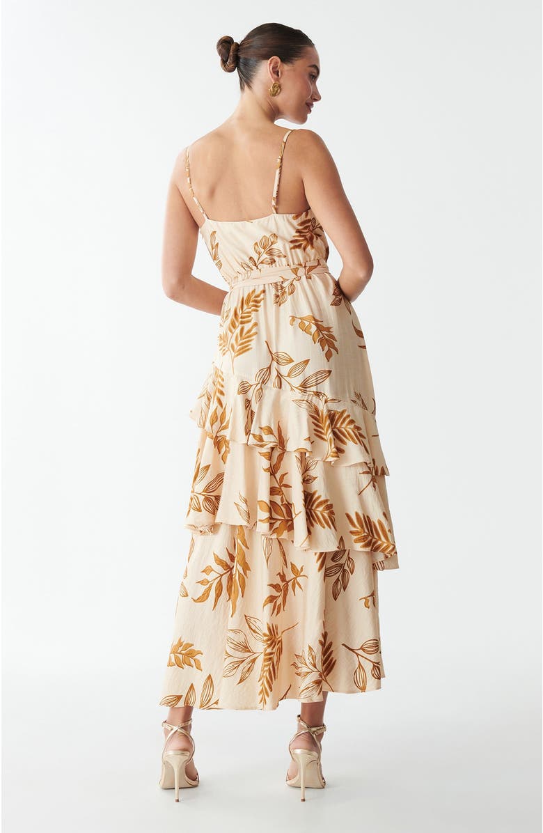SAVEL Brianna Midi Dress, Alternate, color, Golden Palms