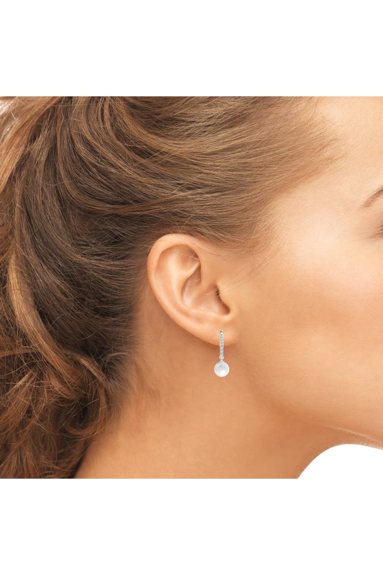 Sterling Silver Pearl And Crystal Earrings, Alternate, color, Silver