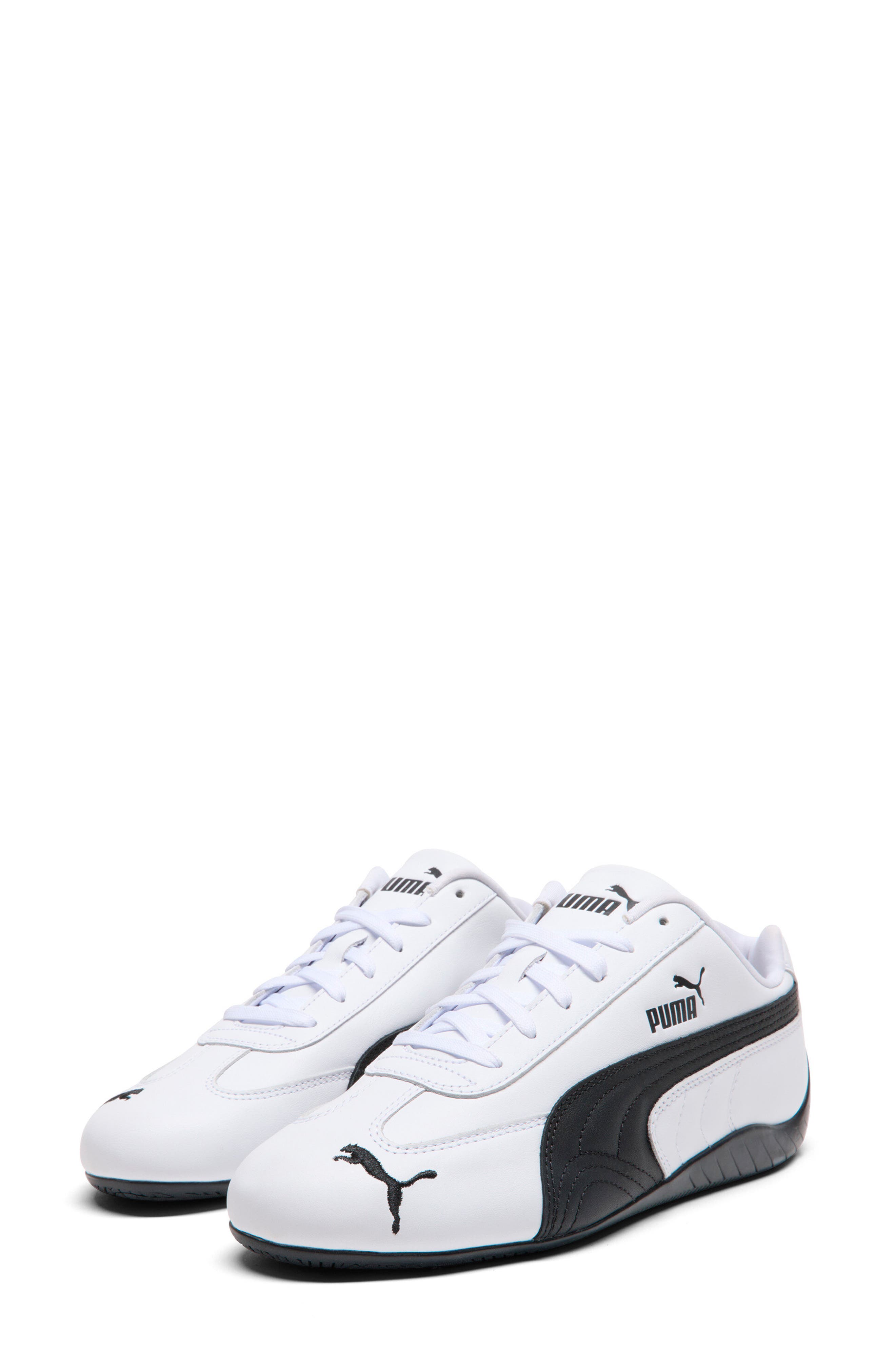 PUMA Speedcat Full Leather Sneaker, Main, color, Puma White/ Puma Black