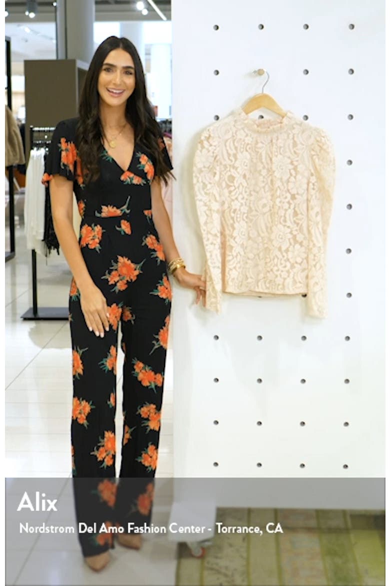 Ruffle Neck Lace Top video