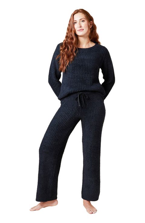 Waffle Marshmallow Boat Neck Lounge Set