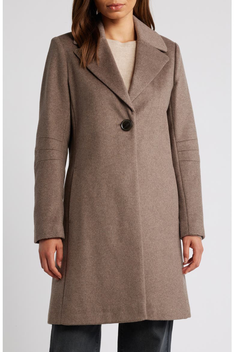 Single Breasted Wool Blend Coat, Main, color, PORTOBELLO