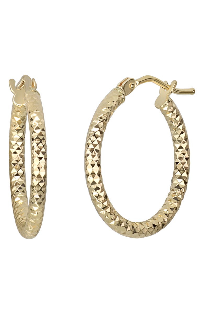 Bony Levy 14K Gold Faceted Hoop Earrings, Main, color, 14K Yellow Gold