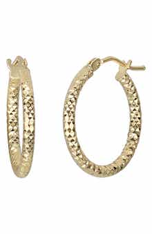 Bony Levy 14K Gold Faceted Hoop Earrings