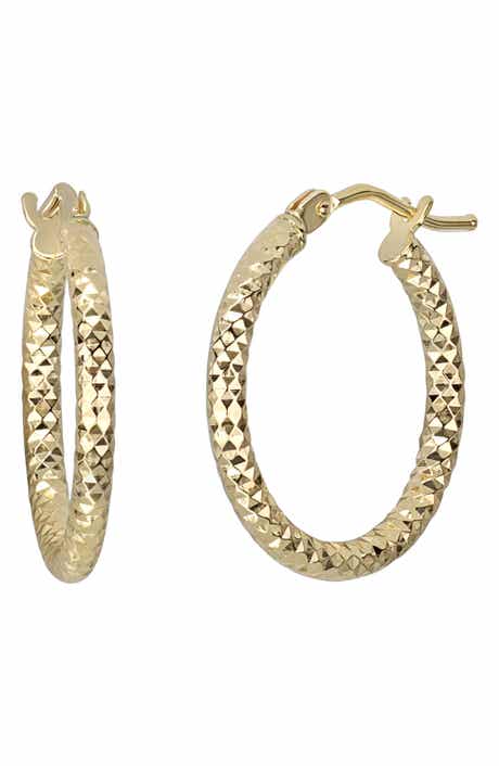 Bony Levy 14K Gold Faceted Hoop Earrings