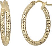 Bony Levy 14K Gold Faceted Hoop Earrings