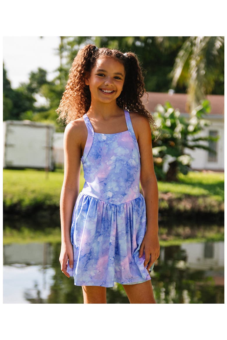 Girls Plus Tunic Tank Top, Main, color, Watercolor Bubbles/Purple