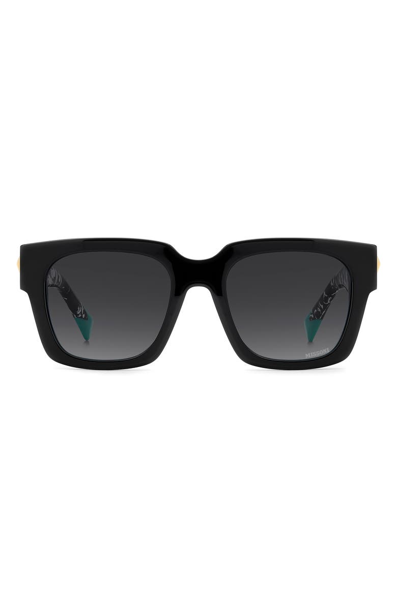 Missoni 51mm Gradient Square Sunglasses, Main, color, Black/ Dark Grey Sf