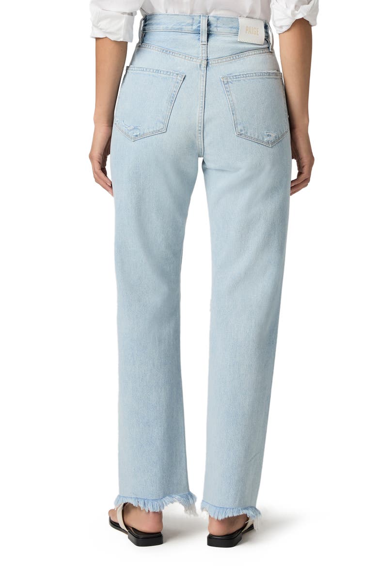 Sawyer Ripped High Waist Straight Leg Jeans, Alternate, color, FLOWERS DEST W/ THORN HEM
