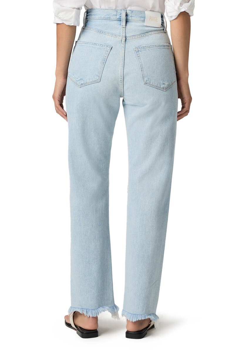 PAIGE Sawyer Ripped High Waist Straight Leg Jeans, Alternate, color, Flowers Dest W/ Thorn Hem