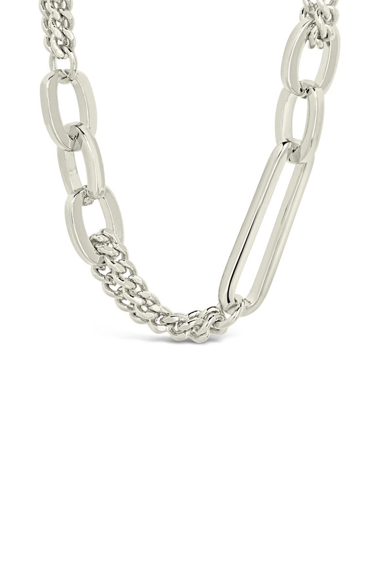 Sterling Forever Rowena Chain Link Necklace, Alternate, color, Silver