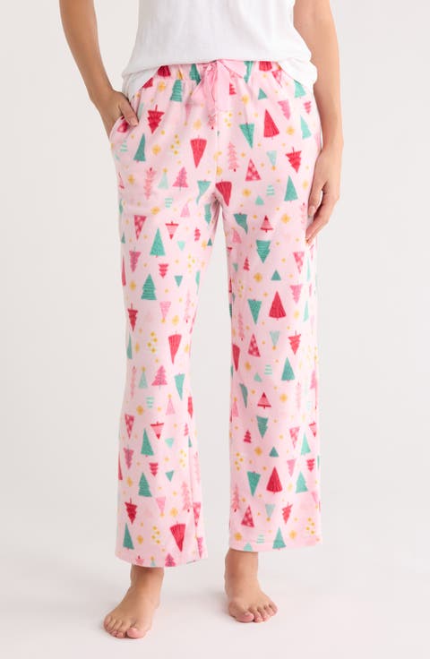 Print Fleece Pajama Pants
