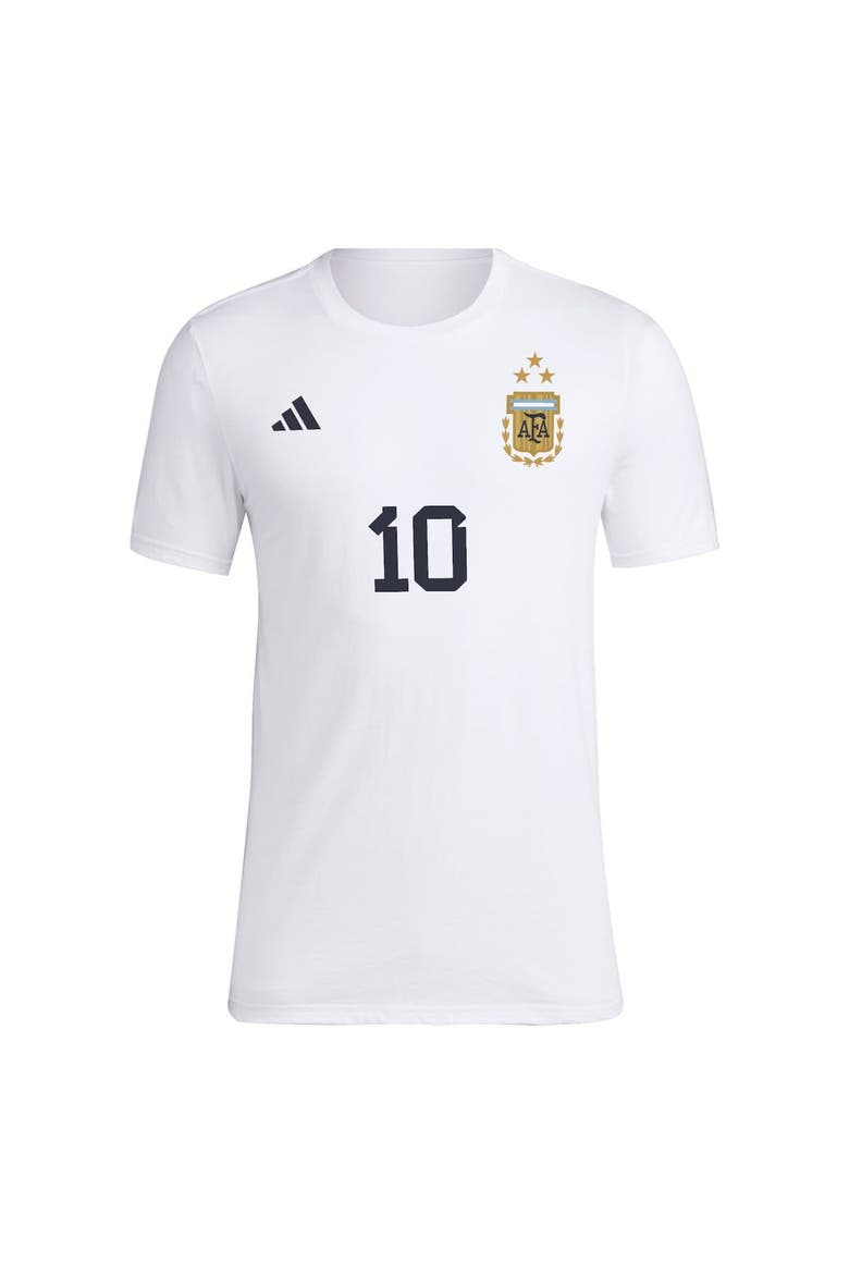 Men's adidas Lionel Messi White Argentina National Team Name & Number T-Shirt, Alternate, color, White
