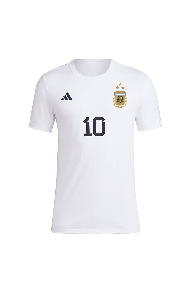 adidas Men's adidas Lionel Messi White Argentina National Team Name & Number T-Shirt, Alternate, color, 