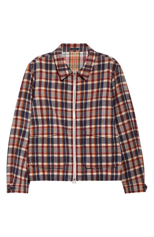 Drake's Madras Plaid Waxed Cotton Blouson Jacket In Multi