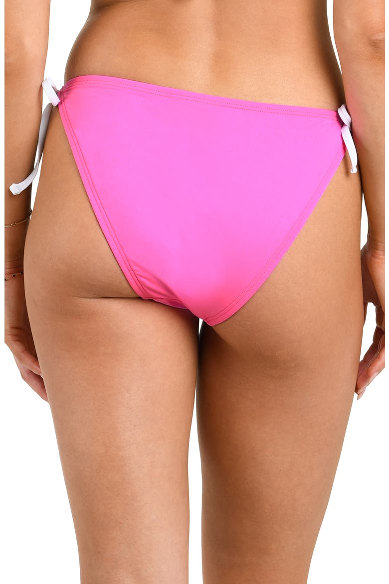 Side Tie Bikini Bottoms, Alternate, color, POP PINK