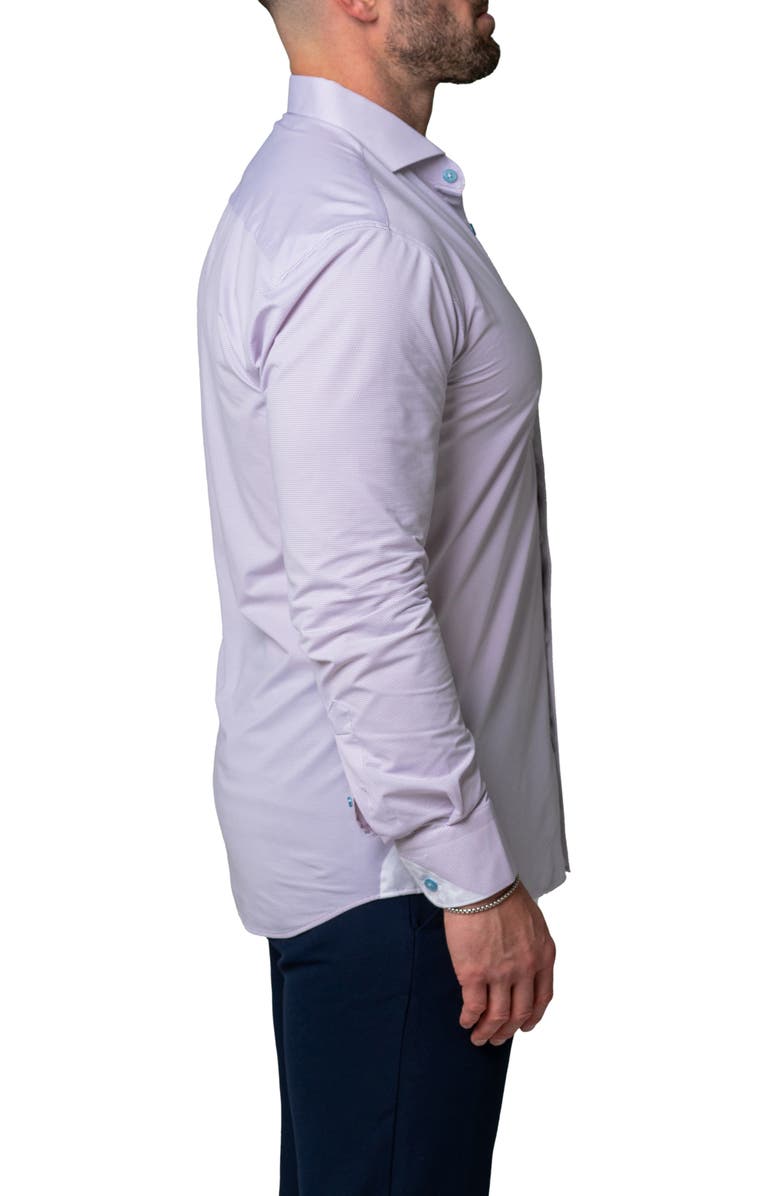 Maceoo Einstein Miami Purple Stretch Button-Up Shirt, Alternate, color, 