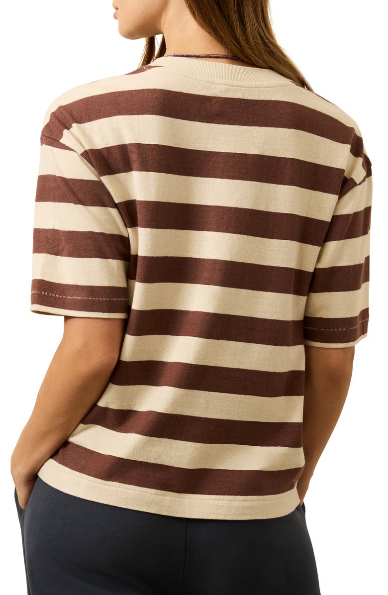 Faherty Stripe Hemp & Organic Cotton T-Shirt, Alternate, color, Espresso Stripe