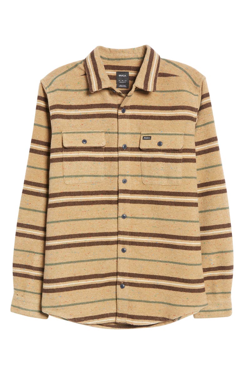 RVCA Blanket Stripe Flannel Button-Up Shirt, Alternate, color,