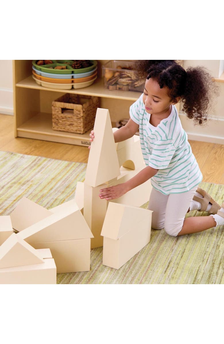 Kaplan Early Learning Company Jumbo Foam Blocks - Natural - 36 Pieces, Alternate, color, Beige