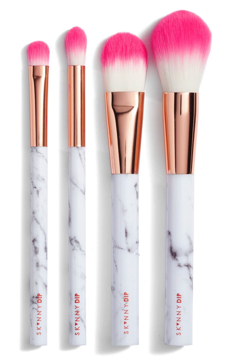 Skinnydip Pink Marble Professional Brush Set, Main, color,