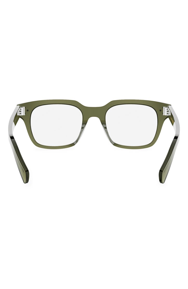CELINE 3 Dots 50mm Geometric Reading Glasses, Alternate, color, Shiny Dark Green