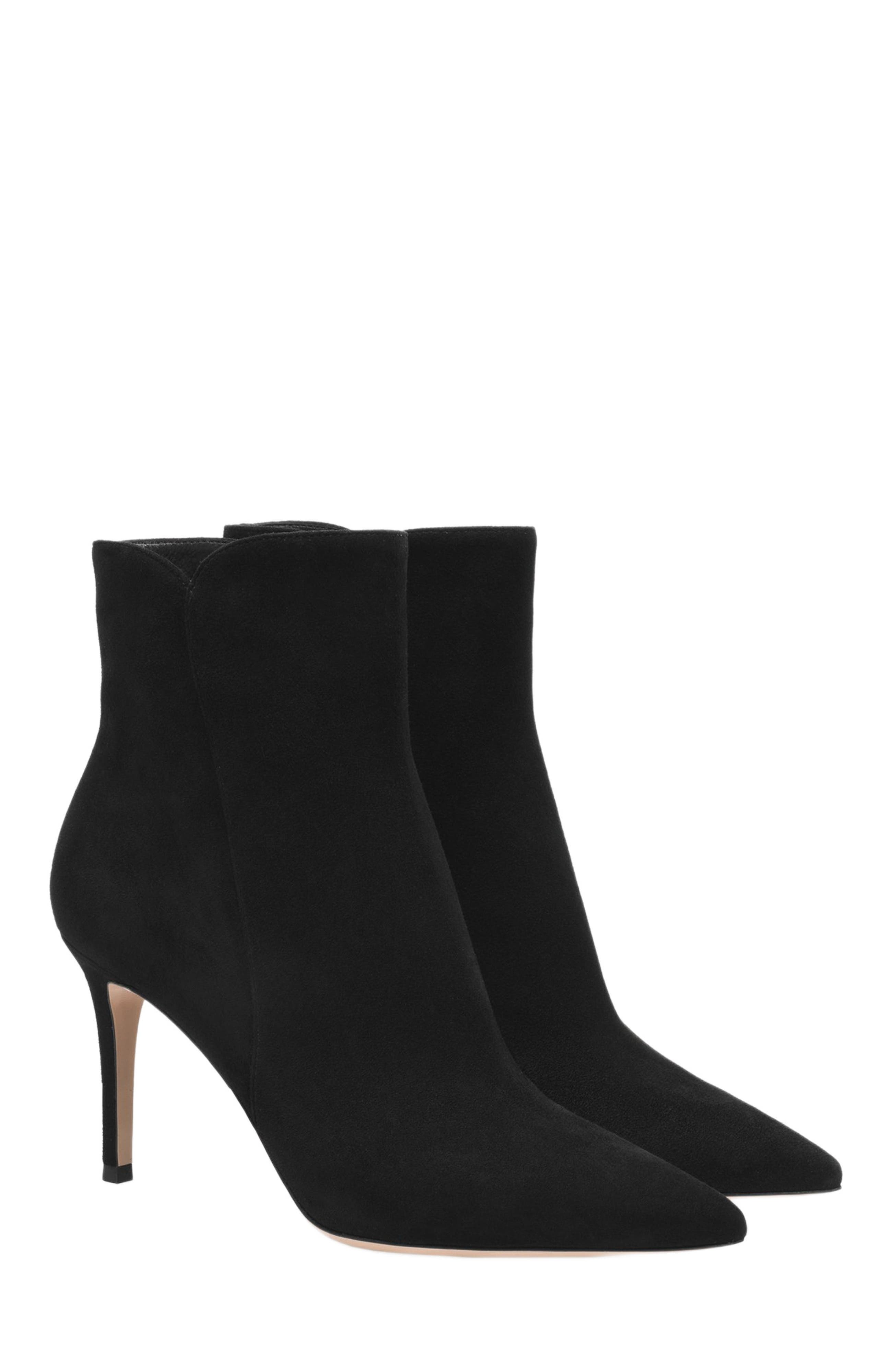 Gianvito Rossi Levy 85 Booties, Alternate, color, Black Suede