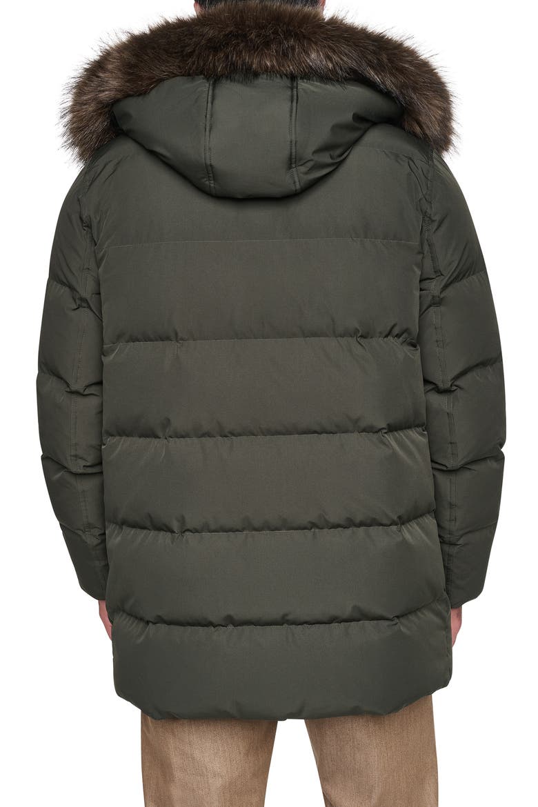 Hooded Down & Feather Fill Parka with Bib, Alternate, color, FOREST