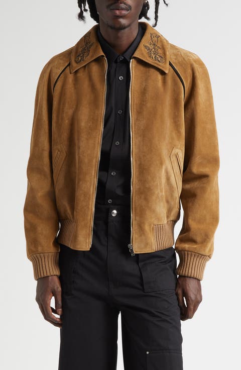 Crop Suede Bomber Jacket
