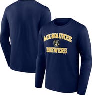 Logo Athletic Men's Logo Athletic Navy Milwaukee Brewers Heart & Soul Long Sleeve T-Shirt