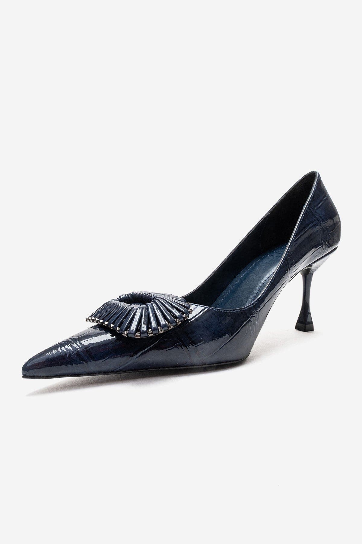 Rebel Stiletto Pump, Alternate, color, Navy Print