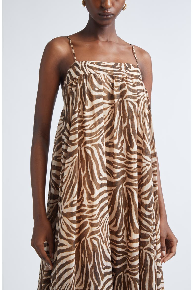 Wanderlust Zebra Stripe Cotton Maxi Dress, Alternate, color, ZEBRA