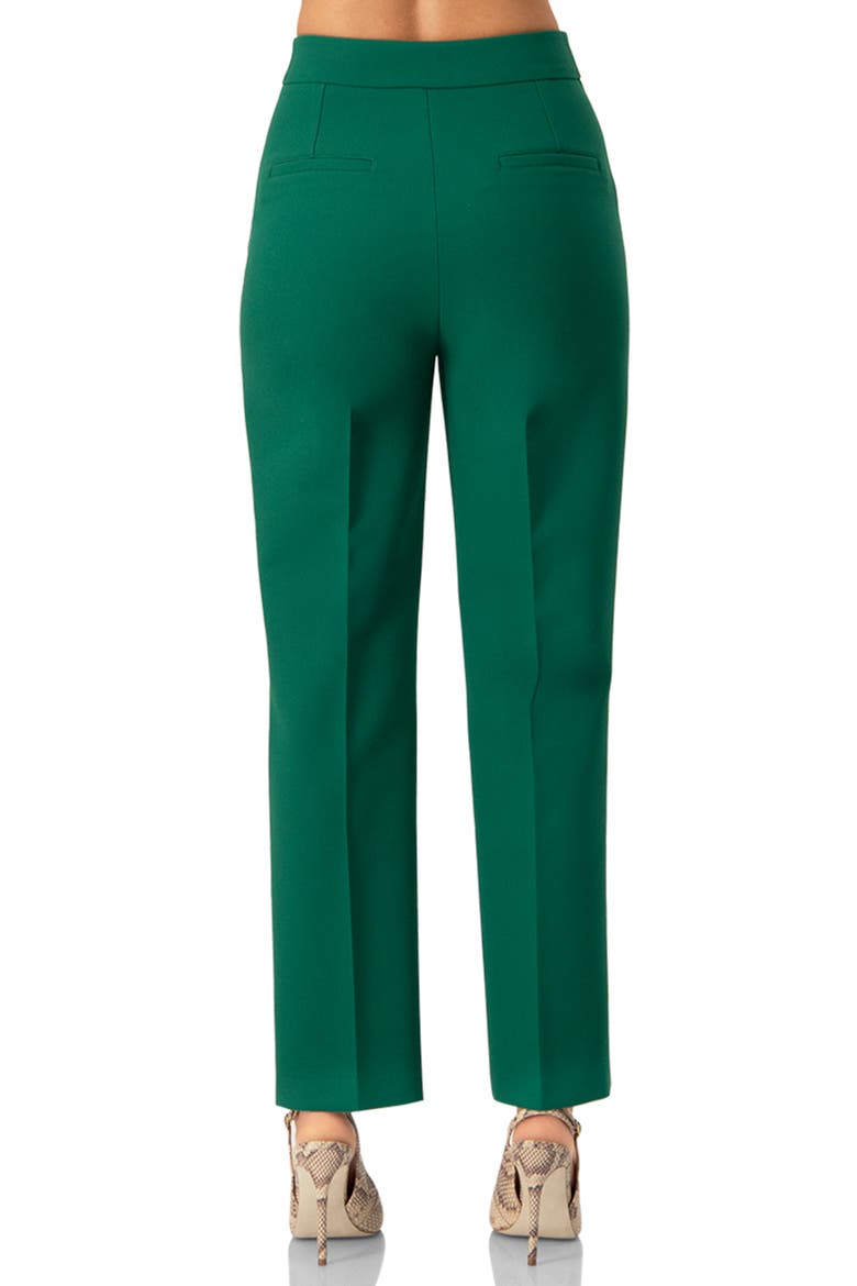 Tailored Straight-Leg Trousers, Alternate, color, Green