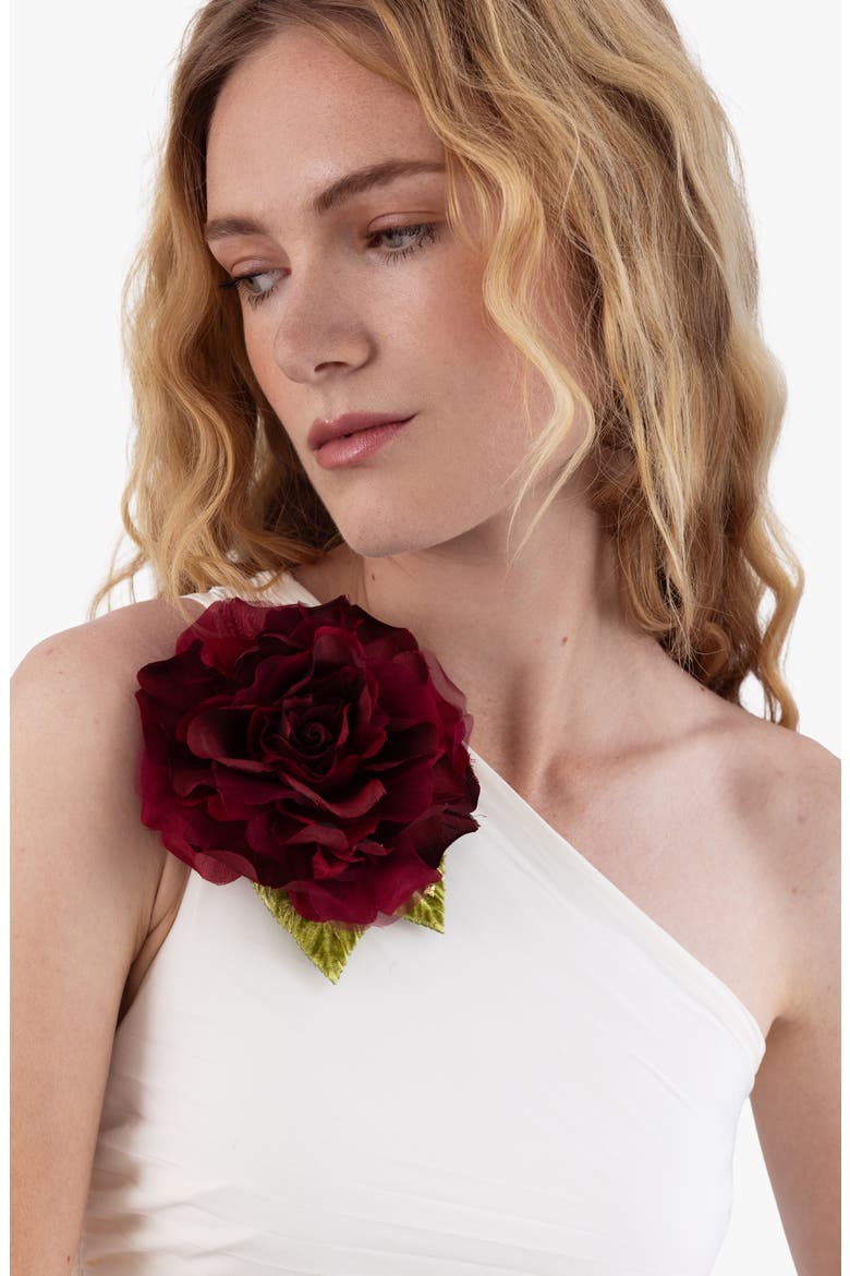 The Large Red Rose Floral Brooch, Alternate, color, Red