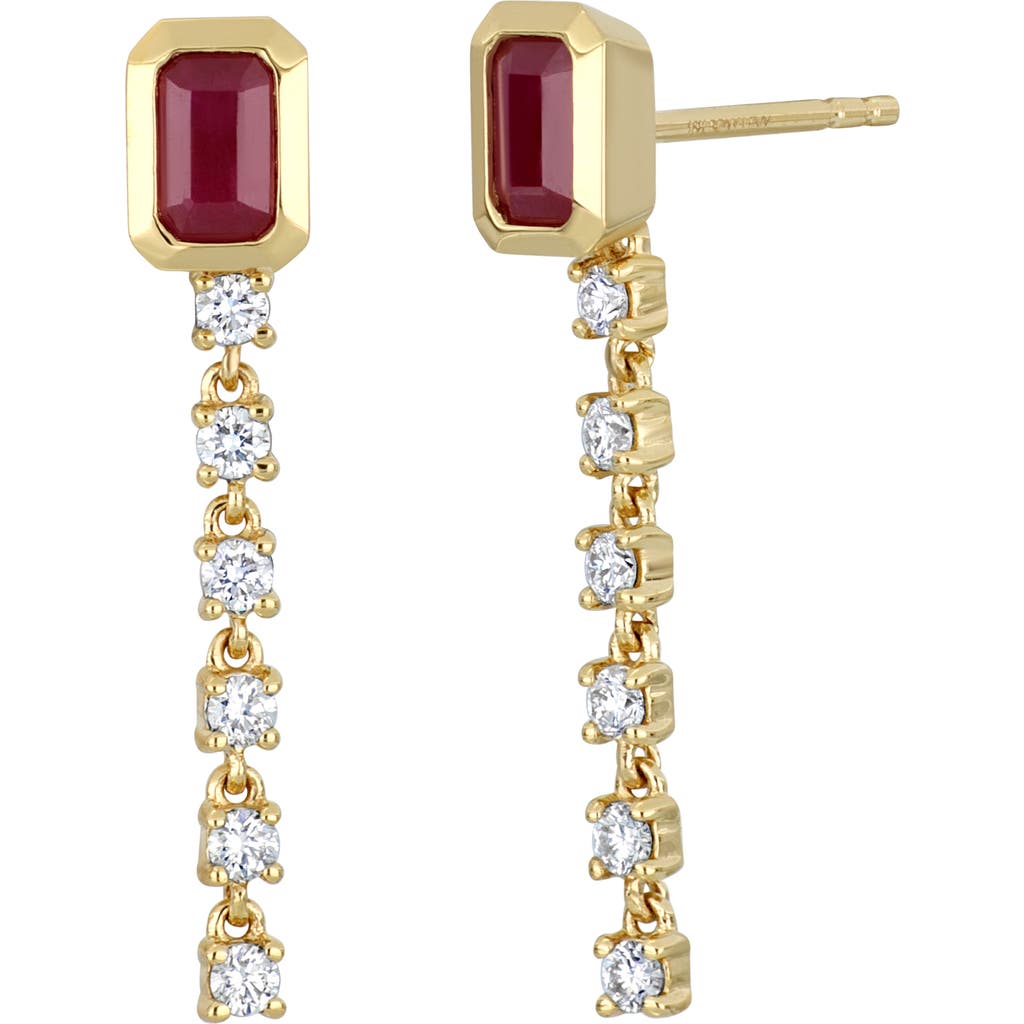 Bony Levy El Mar Diamond & Gemstone Drop Earrings In 18k Yellow Gold - Ruby
