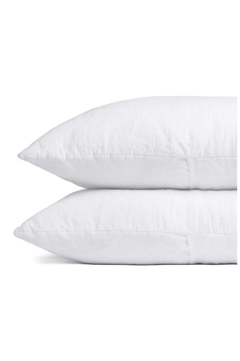 Set of 2 Everyday Linen Shams, Alternate, color, WHITE