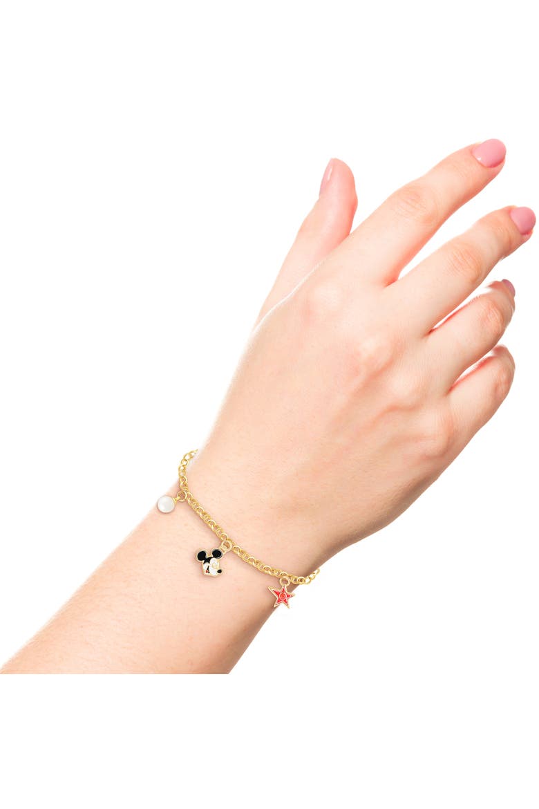 Gold Plated Charm Bracelet, 6.5" + 1", Alternate, color, Gold